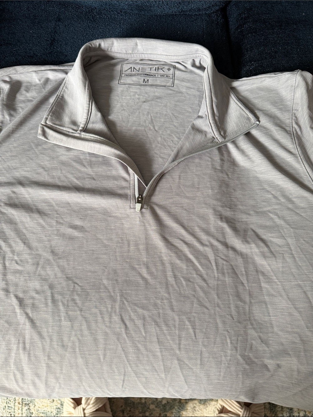 ANETIK Men’s Light Gray Quarter-Zip Polo